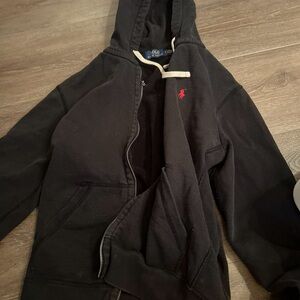 Ralph Lauren Kids Black Hoodie with Red Emblem